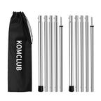 Komclub Telescoping Tent Poles Adjustable Tarp Poles Camping Stainless Steel Lightweight Tent Poles For Trap Sun Sails Canopy Aw