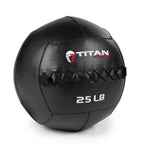 Titan Fitness 25 Lb Soft Shell Medicine Wall Ball With Poly-Composite Laminate Cross Texture Non-Slip Grip For Throwing, Core St