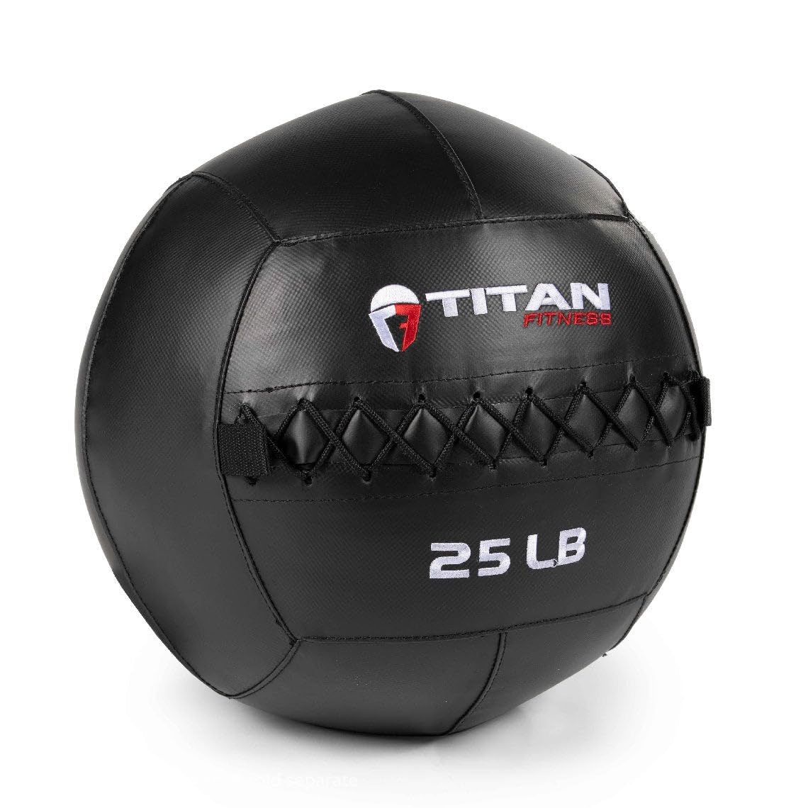 Titan Fitness 25 Lb Soft Shell Medicine Wall Ball With Poly-Composite Laminate Cross Texture Non-Slip Grip For Throwing, Core St