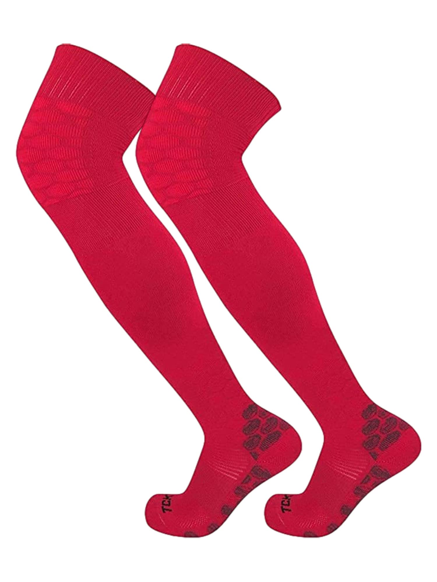 TCK Defender Over the Knee Football Socks (Scarlet, Large)
