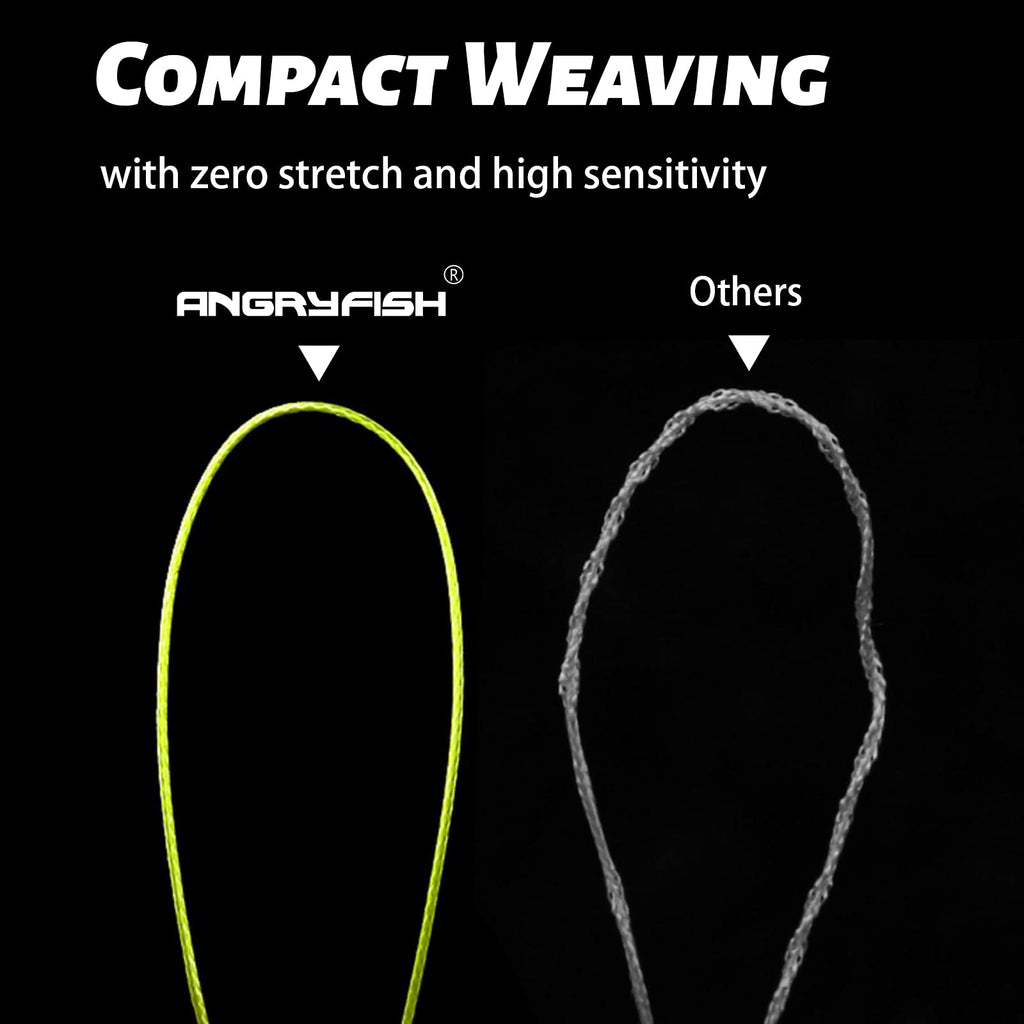 Angryfish 4 Strands 300M/327Y Or 500M/547Y-Super Strong Braided Fishing Line-Abrasion Resistant-Zero Stretch-Small Diameter-Supe