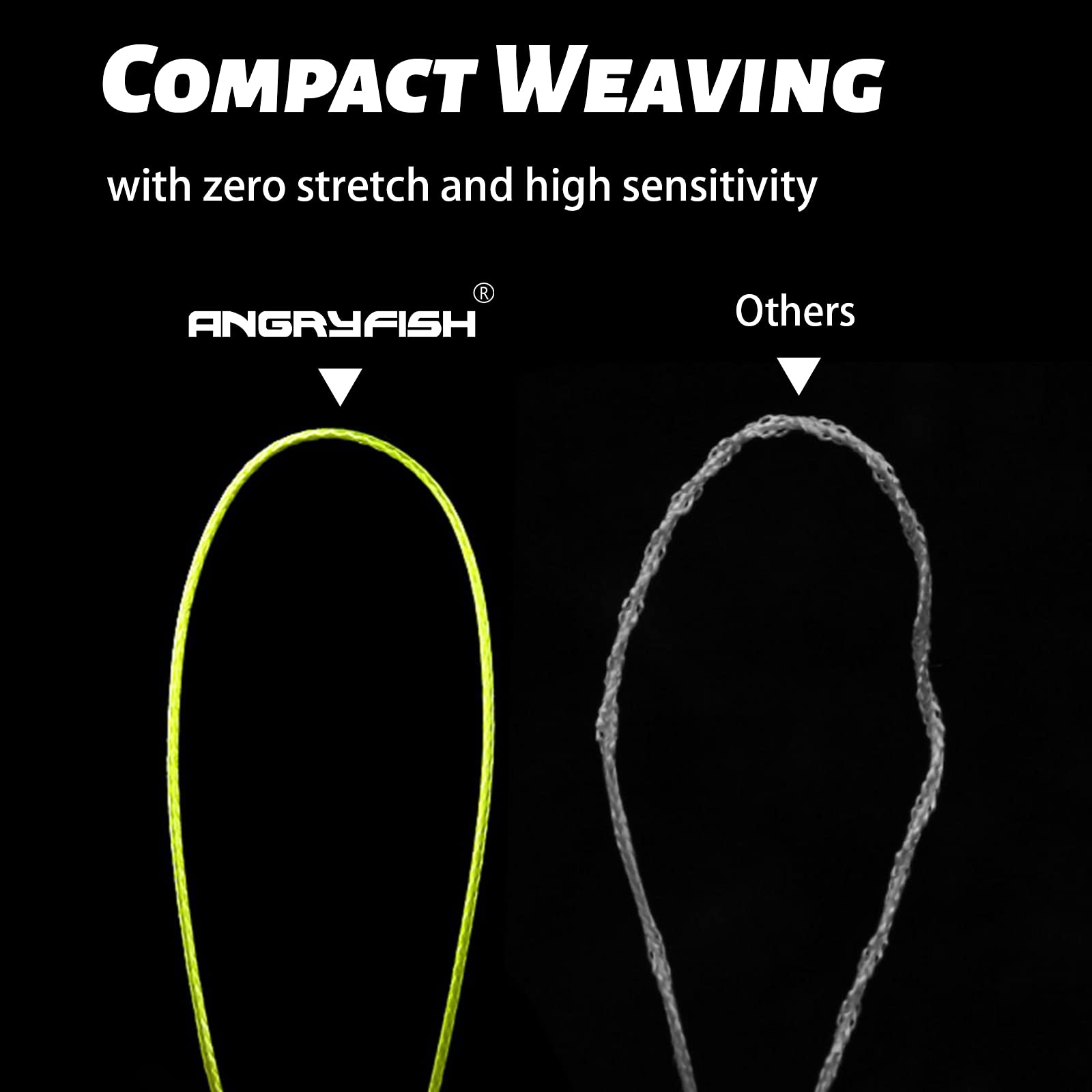 Angryfish 4 Strands 300M/327Y Or 500M/547Y-Super Strong Braided Fishing Line-Abrasion Resistant-Zero Stretch-Small Diameter-Supe