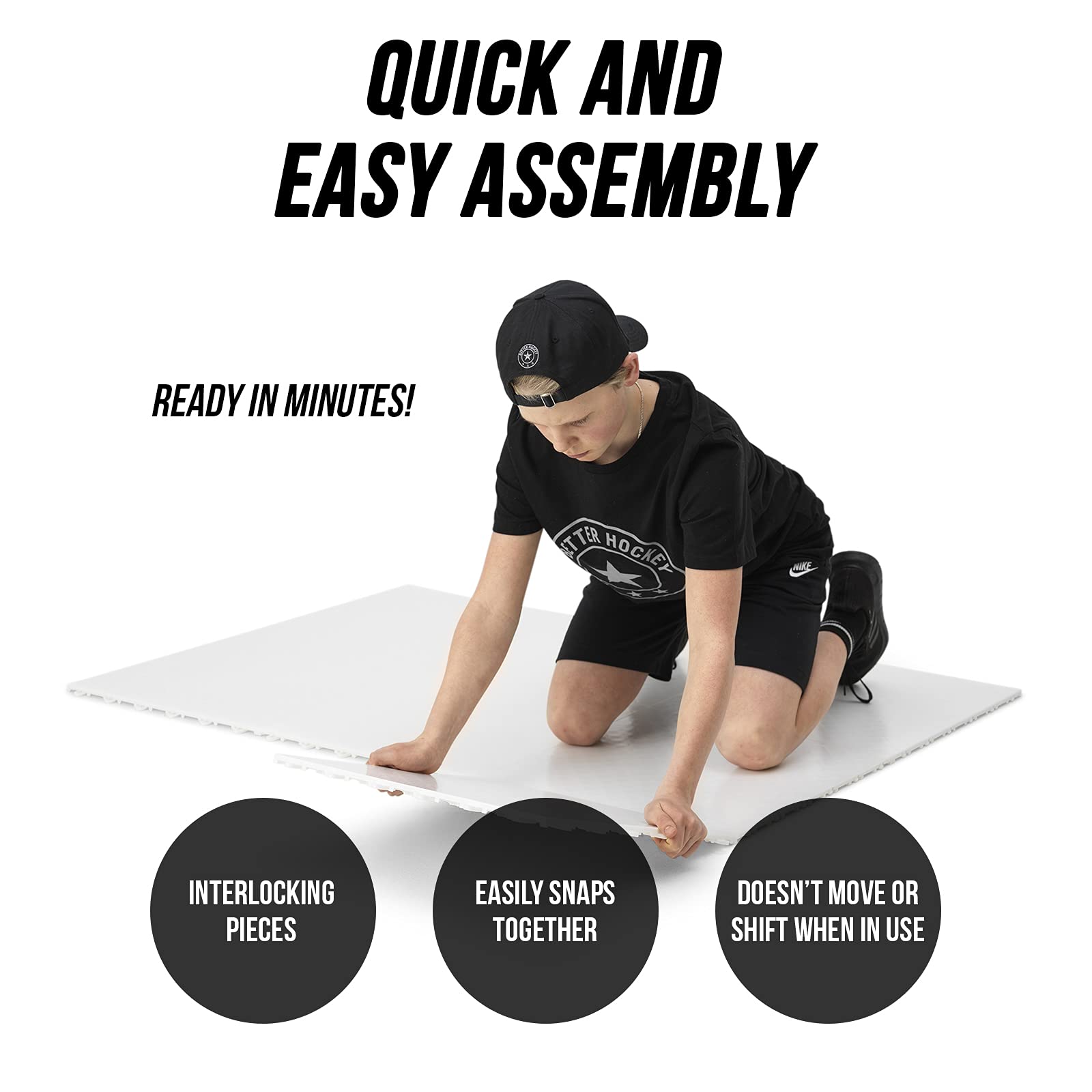 Better Hockey Extreme Dryland Flooring Tiles - Synthetic Ice Panels For Hockey, Professional Quality Training Aid For Shooting,