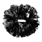 Lovecheer 2Pcs Pom Poms Cheerleading Black Metallic Cheer Pom Poms With Baton Handle For Sports Team Spirit Party Cheering