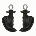 Apirily Textured HorseShoe Handle Metal Loop Gym Pulley Handle Curved Grip Sports Equipment Black, Horseshoe Style | Home Gym A