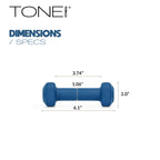 Tone Fitness 2 lb Neoprene Dumbbell Pair for Home Workouts - Non-Slip Design - Blue