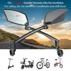 Briskmore Handlebar Bike Mirror, Scratch Resistant Glass Lens, Ajustable And Rotatable Safe Rearview Bicycle Mirror For Left Sid