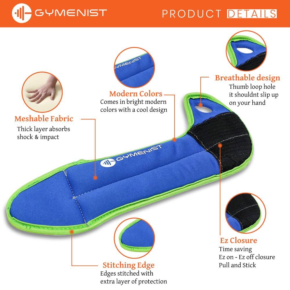Gymenist Pair Of Wrist Weights With Hole For Thumb, Great For Running & All Kind Of Cardio Exercises (3 Lb Pair)