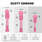 Scott Edward Multi-Style Optional Individualized Knit Golf Club Head Covers Set Of 4, Fit For Driver Wood(460Cc) * 1, Fairway Wo