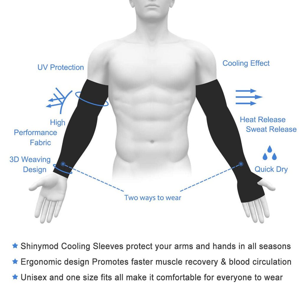 Shinymod Uv Protection Cooling Or Arm Warmer Sunblock Sleeves For Men Women