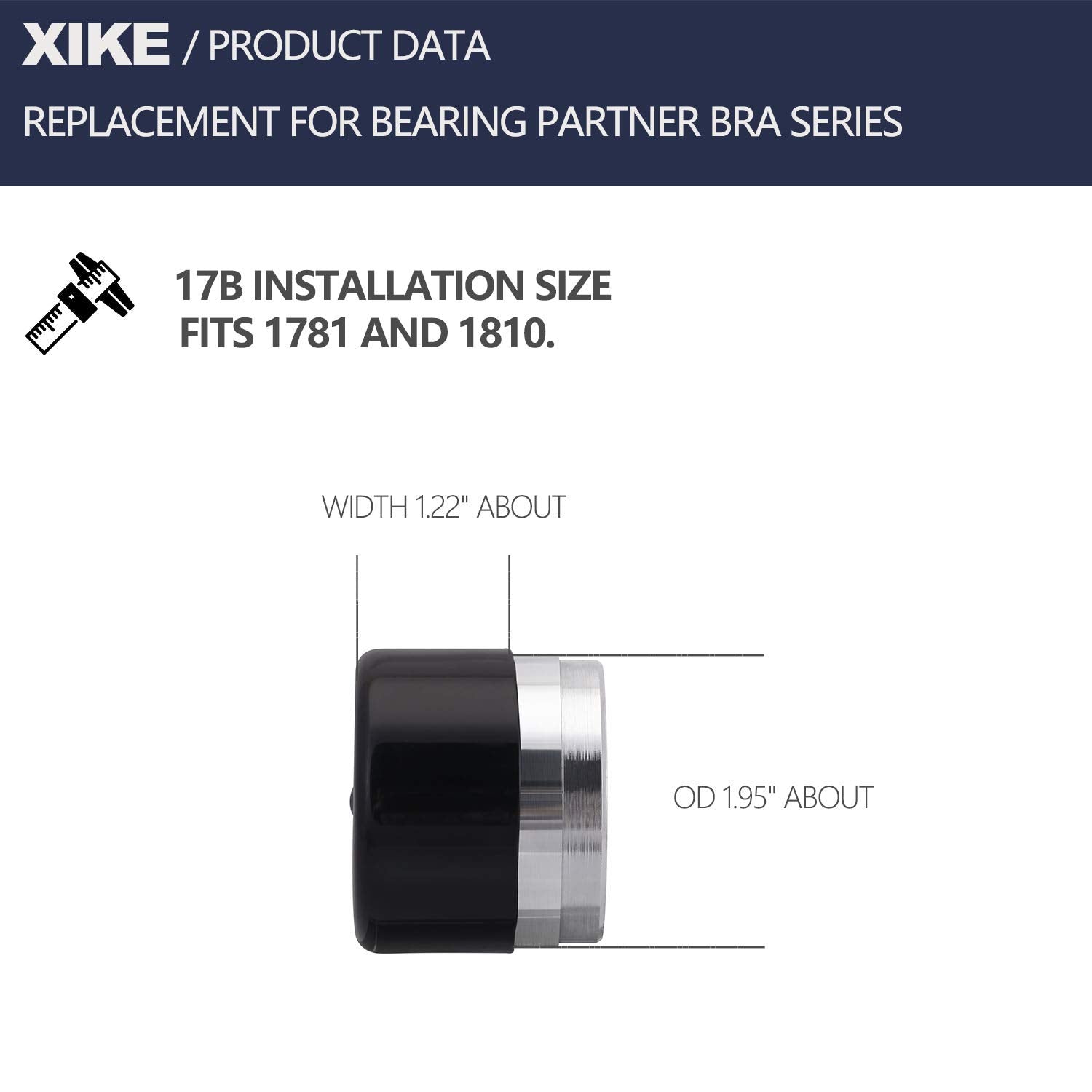 Xike 4 Pcs 70017 Bra Model 17B Caps Replacement For Bearing Buddy 1781,1810.