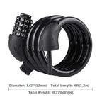 Titanker Bike Cable Lock, Bike Locks Cable 4 Feet Coiled Secure Resettable Combination Bike Lock With Mounting Bracket 1/2 Inch