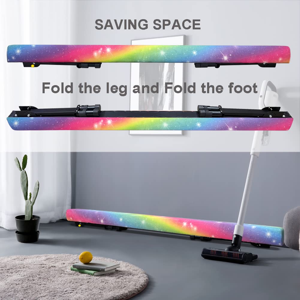 Sealoha 8Ft Ultrasimple Adjustable&Foldable Balance Beam,High-Low Floor Beam Suede Gymnastics Equipment,No Tool Require, Gymnast