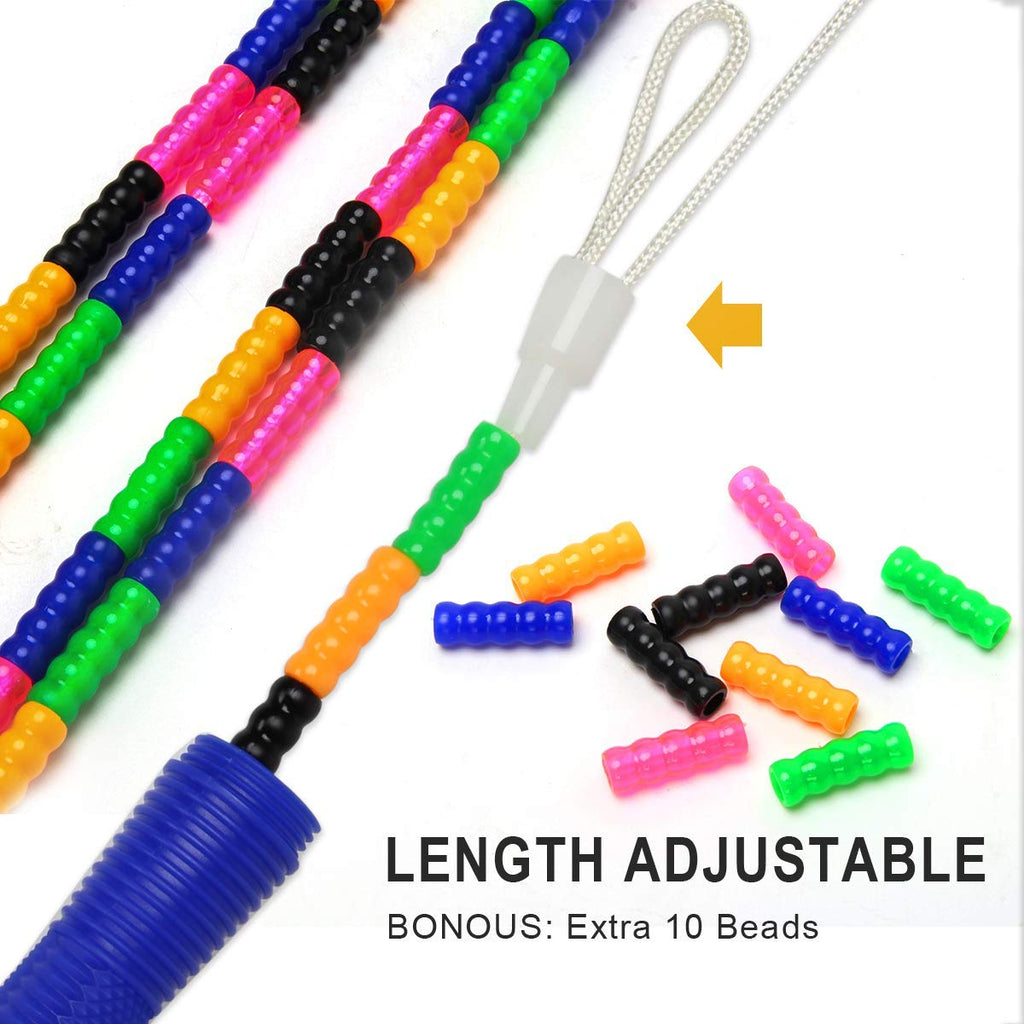 Coolrunner 16 Ft Long Jump Rope(2 Pack), Double Dutch Soft Beaded Skipping Rope For Kids Adults, Plastic Segmented Jump Rope, Lo