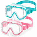 Bairuifu Kids Swim Goggles for 4-16 Years, Anti-Shattered Lens / Anti-Fog / 180 Panoramic View / Kids Swimming Goggles with Nose