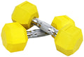 Signature Fitness Colored Rubber Encased Hex Dumbbell, 15Lb Pair