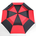Mrtlloa 72 Inch Automatic Open Red/Black Golf Umbrella, Extra Large Oversize Double Canopy Vented Windproof Waterproof Stick Umb