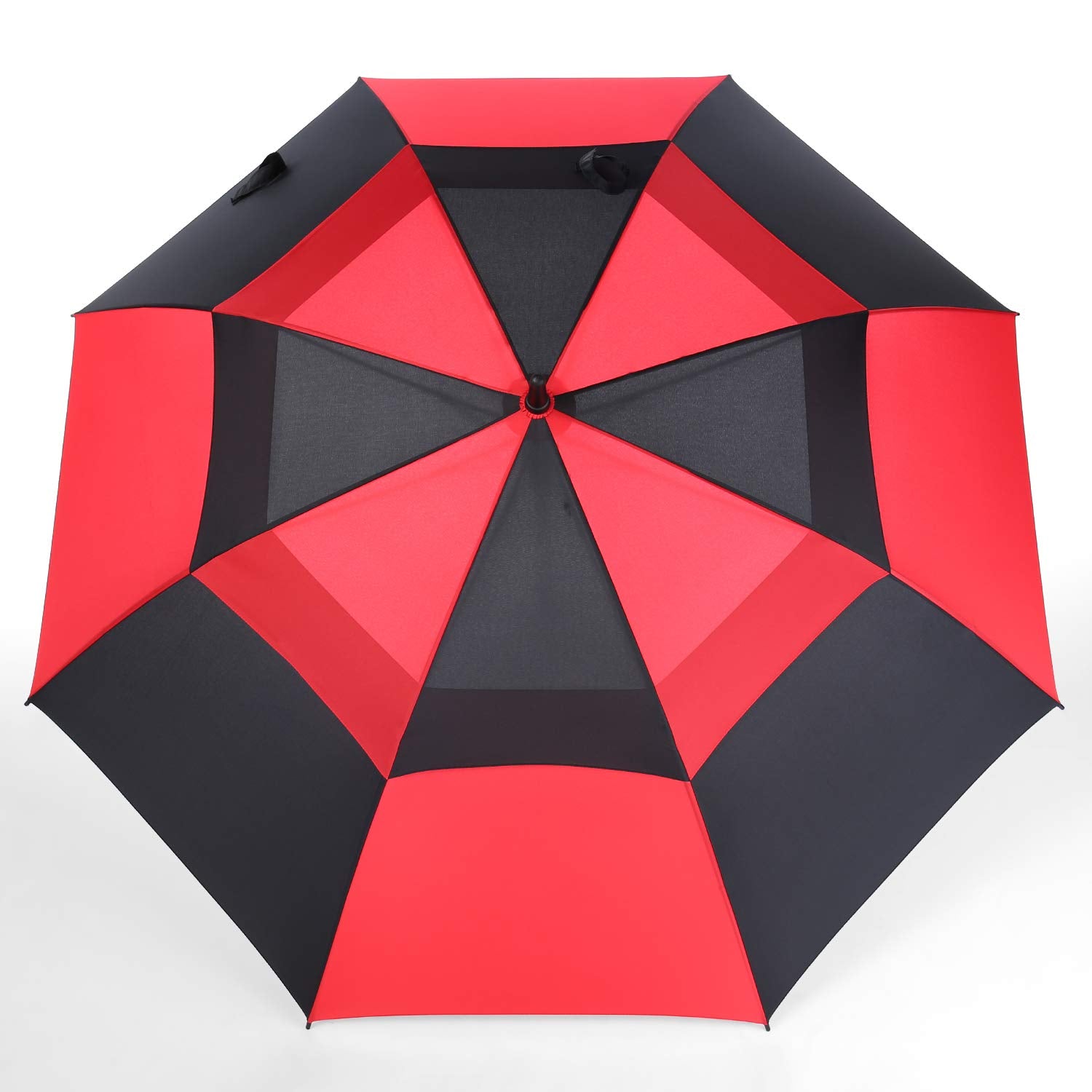 Mrtlloa 72 Inch Automatic Open Red/Black Golf Umbrella, Extra Large Oversize Double Canopy Vented Windproof Waterproof Stick Umb