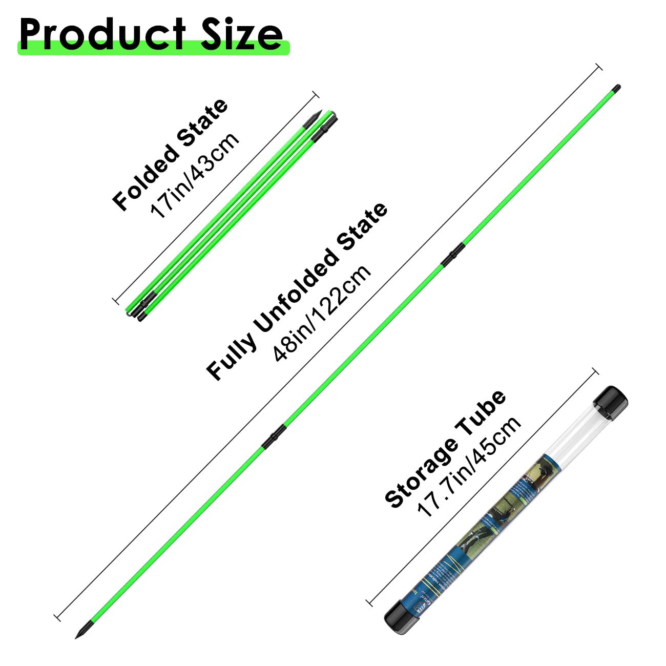 Rhino Valley Golf Alignment Sticks 3 Pack, 48 Collapsible Alignment Sticks For Aiming, Putting, Full Swing Trainer, Golf Alignme