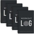 Workout Planner For Daily Fitness Tracking & Goals Setting - 4 Pack, A5 Size, 6    X 8   , Charcoal Gray - Improved Thicker Cove