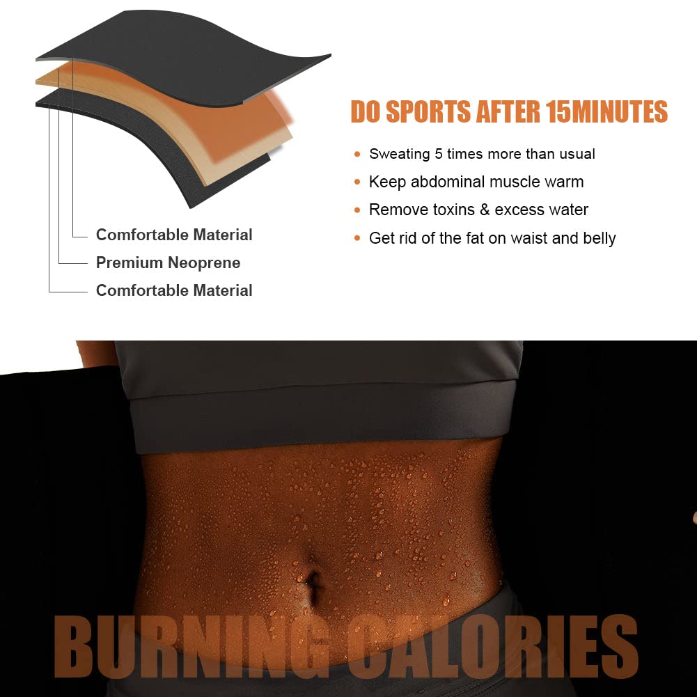 Wonder-Beauty Waist Trainer For Women Plus Size Two Belts Neoprene Workout Corset Waist Trainer Cincher Trimmer Sauna Belt With