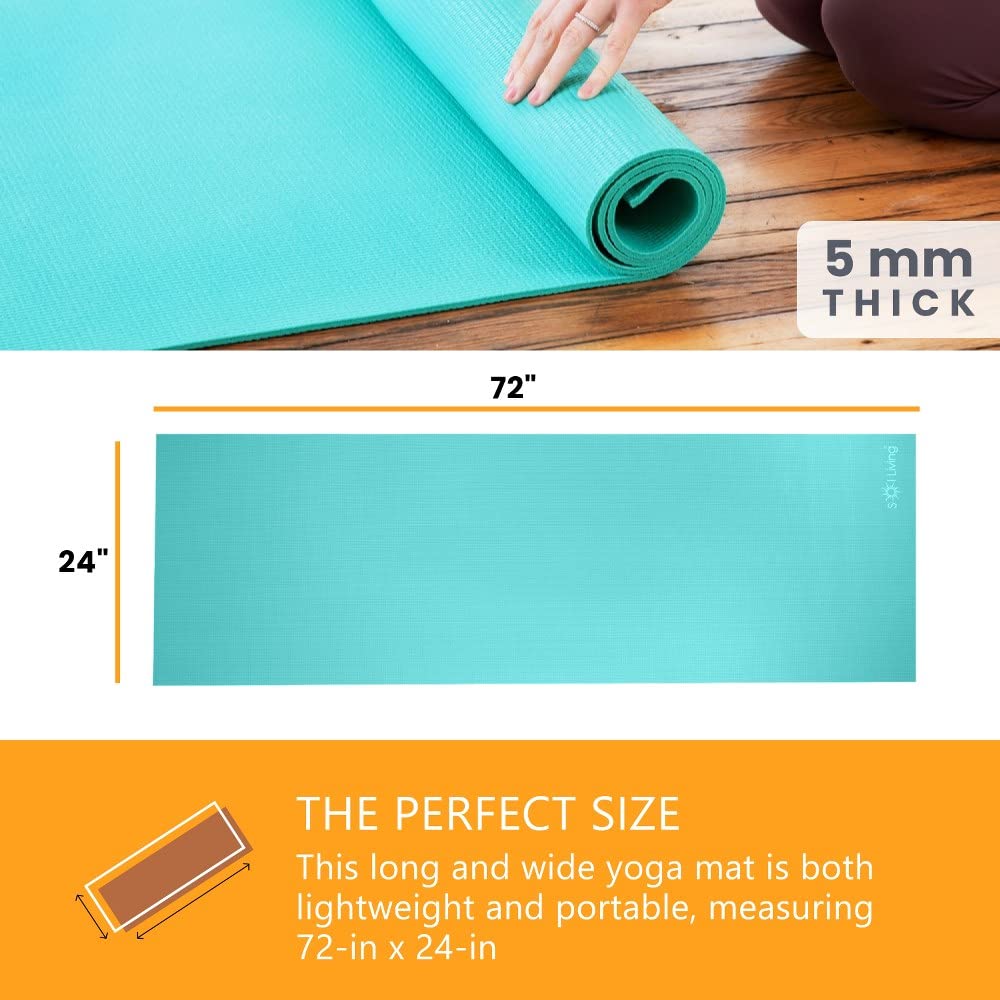 Sol Living Travel Yoga Mat - Natural Tree Rubber For Extra Grip - Non-Slip, Foldable, Eco-Friendly - Perfect For On-The-Go Yoga,