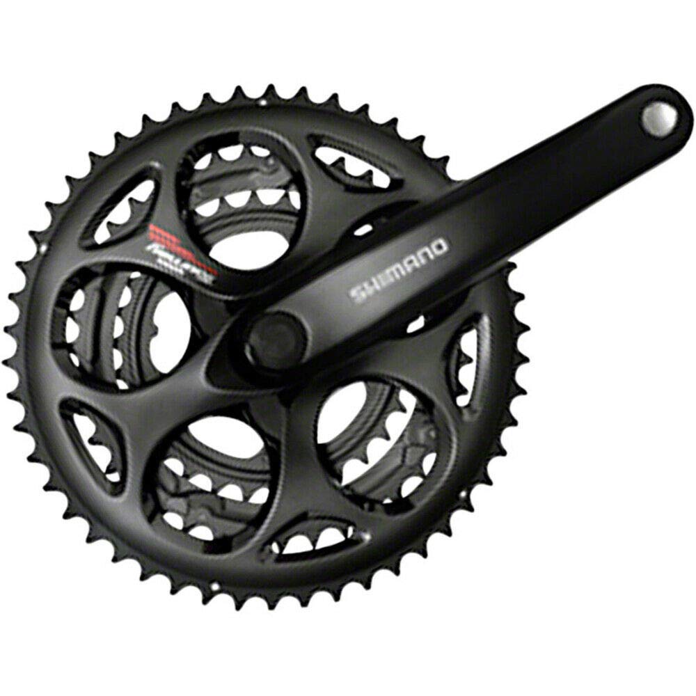 Shimano Tourney Fc-A073 Crankset - 170Mm, 7/8-Speed, 50/39/30T, Riveted, Square Taper Jis Spindle Interface, Black