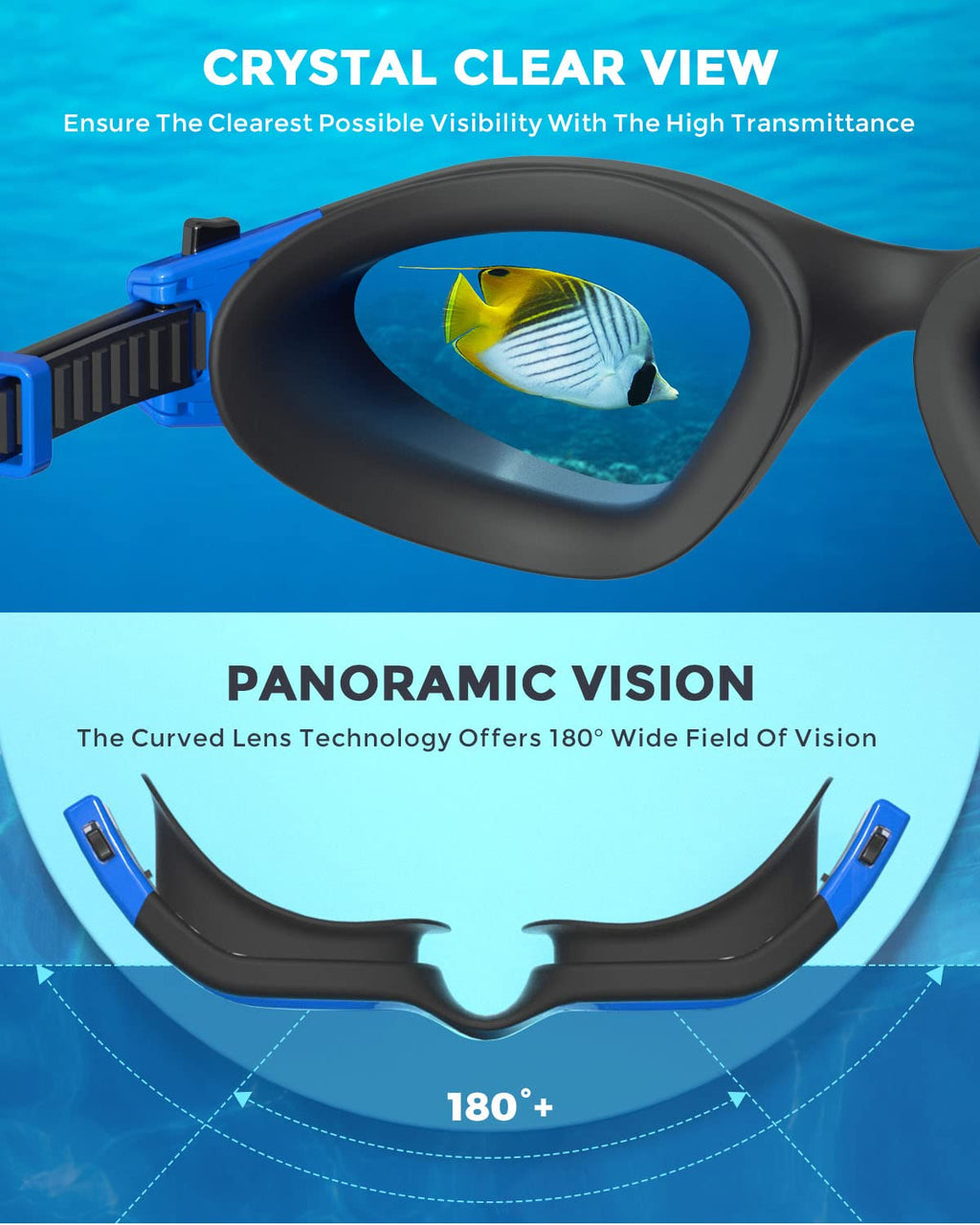 Omid Kids Swim Goggles, P2 Comfortable Polarized Unisex-Child Swimming Goggles, Anti-Fog No Leaking Swim Goggles With Uv Protect