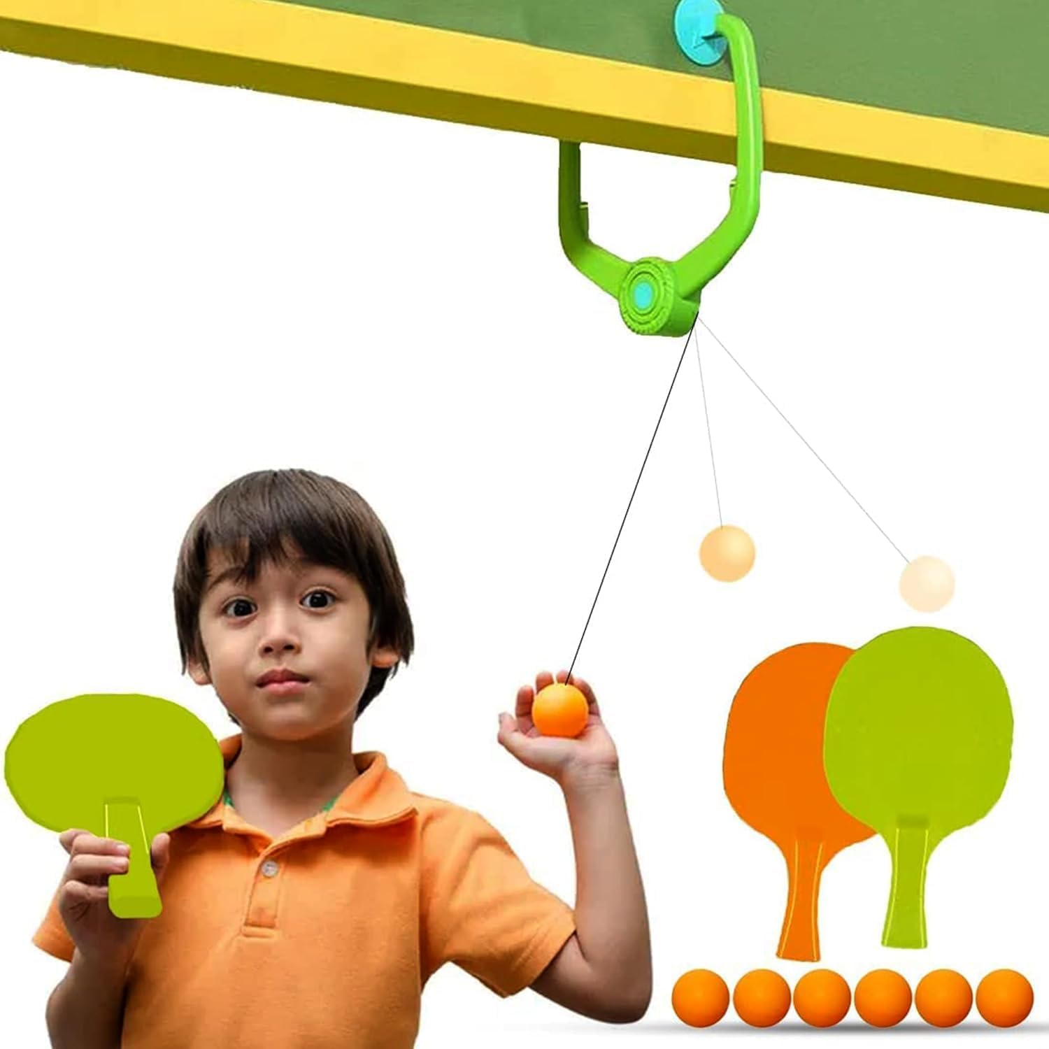 TOYTONIC Table Tennis Set with Bat & Ball  Indoor Hanging Table Tennis Trainer for Kids  Fun Game for Boys  Indoor Sports Toy