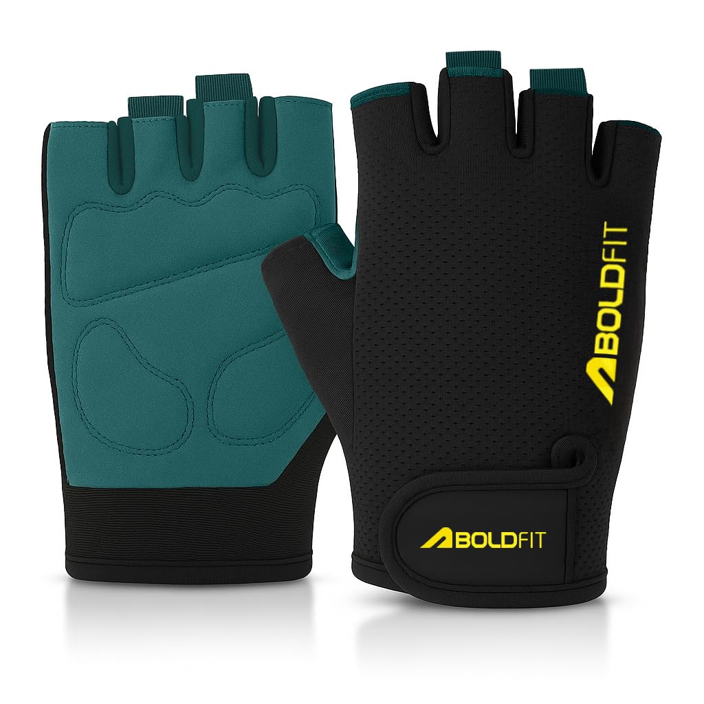 Boldfit Gym Gloves For Men Workout Unisex Cushion Hand Gloves For Gym For Men & Women For Cycling, Weightlifting, Workout Comfor