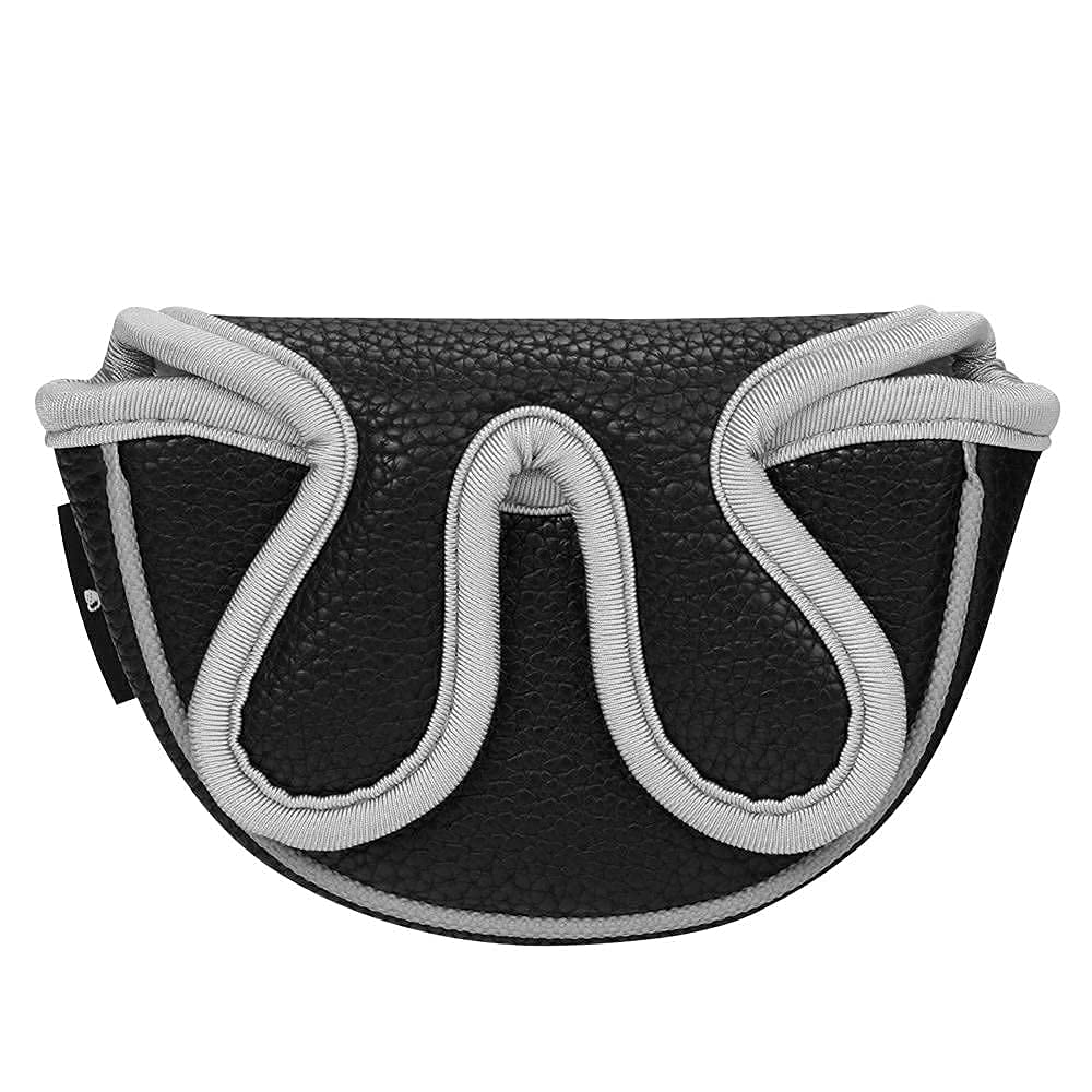 Big Teeth Golf Head Covers Center Shaft Putter Cover Mini Putter Headcover Golf Club Protector Magnetic Closure (Black) For Mini