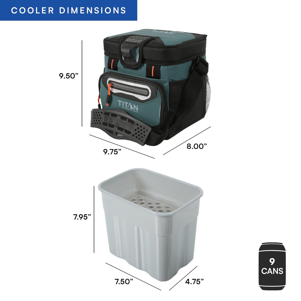 Titan by Arctic Zone 9 Can Zipperless Soft Cooler with HardBody Liner, Jungle Hunt