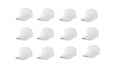 A To Z Garments Promotional Caps In Bulk For Printing Text & Logo With Adjustable Velcro. (Pack Of 12) White