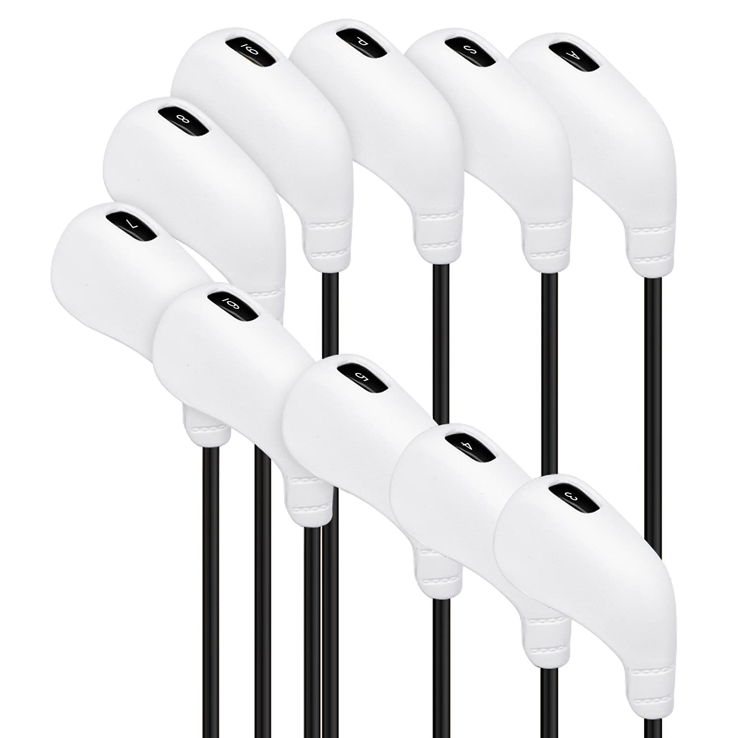 Pgm Golf Club Covers 10Pcs Or 2Pcs Iron Head Covers With No. Opening Easy On Off Protective Washable Golf Headcovers Fit Most Ri