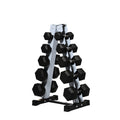 RitFit 250LB Rubber Hex Dumbbell Sets with Weights Rack, Multiple Color Choices Available, Great Gym Equipment for Home, Strengt