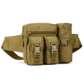 UNISTRENGH Tactical Fanny Packs Pouch With Water Bottle Pocket Holder Waterproof Molle Waist Pack Hip Belt Bag (Coyote Brown)