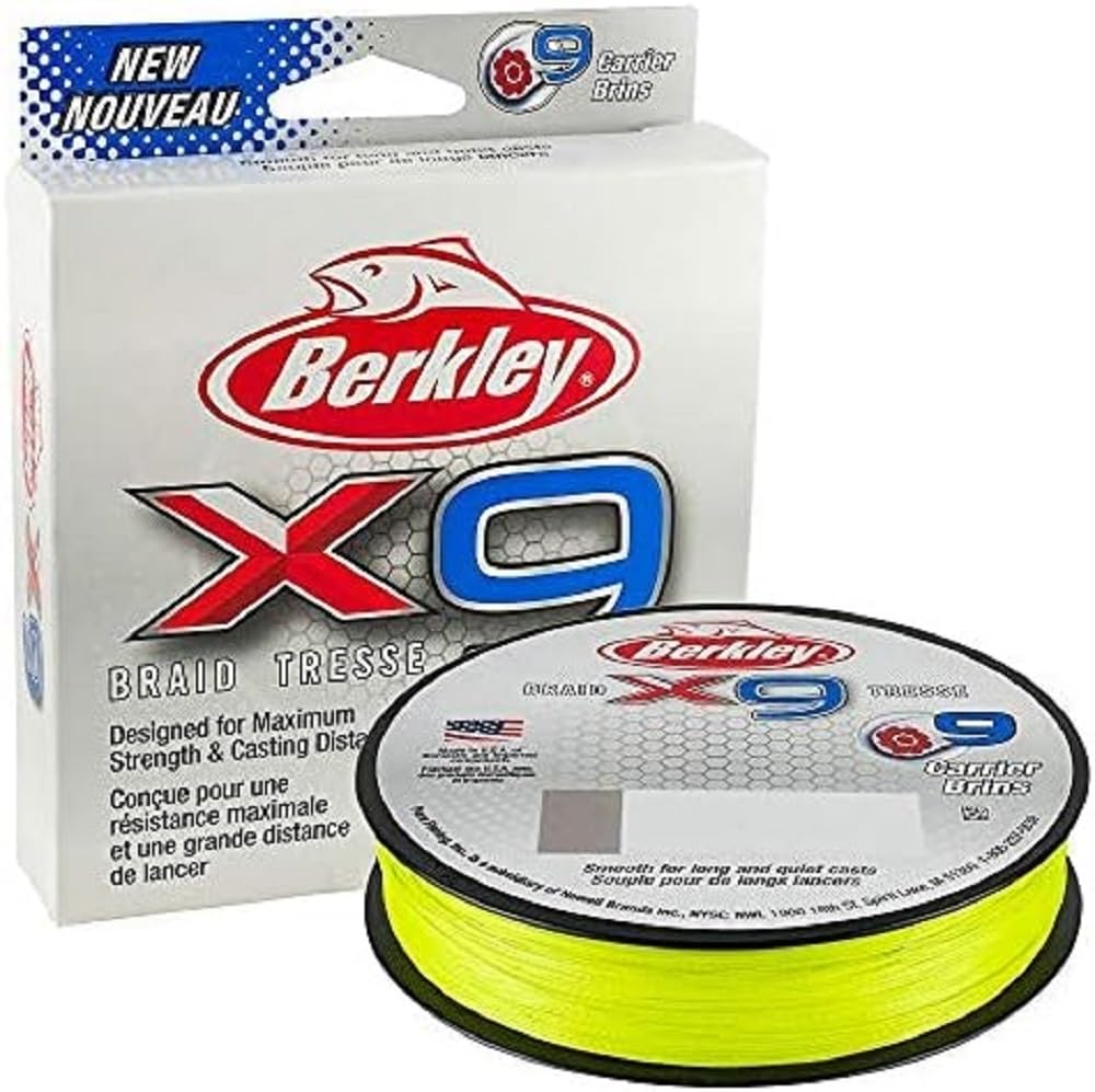 Berkley Jordan Lee X9 Braid Superline, Flame Green, 8-Pound Break Strength, 2188Yd Fishing Line, Suitable For Freshwater And Sal