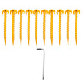 Fgen 10Pcs Threaded Nail Plastic Nail Tent Tent Canopy Picnic Mat Nail Stability Spiral Screw Assembly