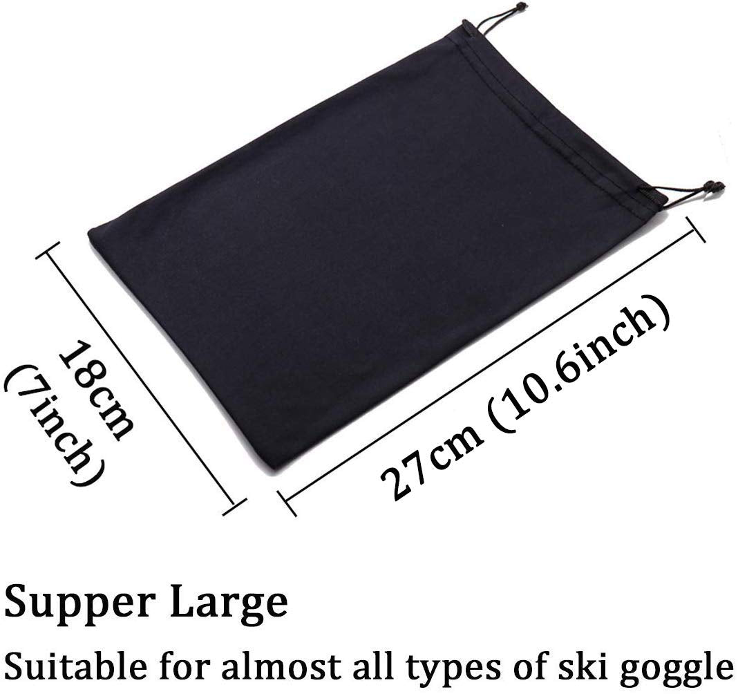 Seapon Ski Goggle Bag, Protection Bags For Snow Goggles Ski Mask, Carrying Pouch For Goggle Replacement Lens Camera Lenses, Soft