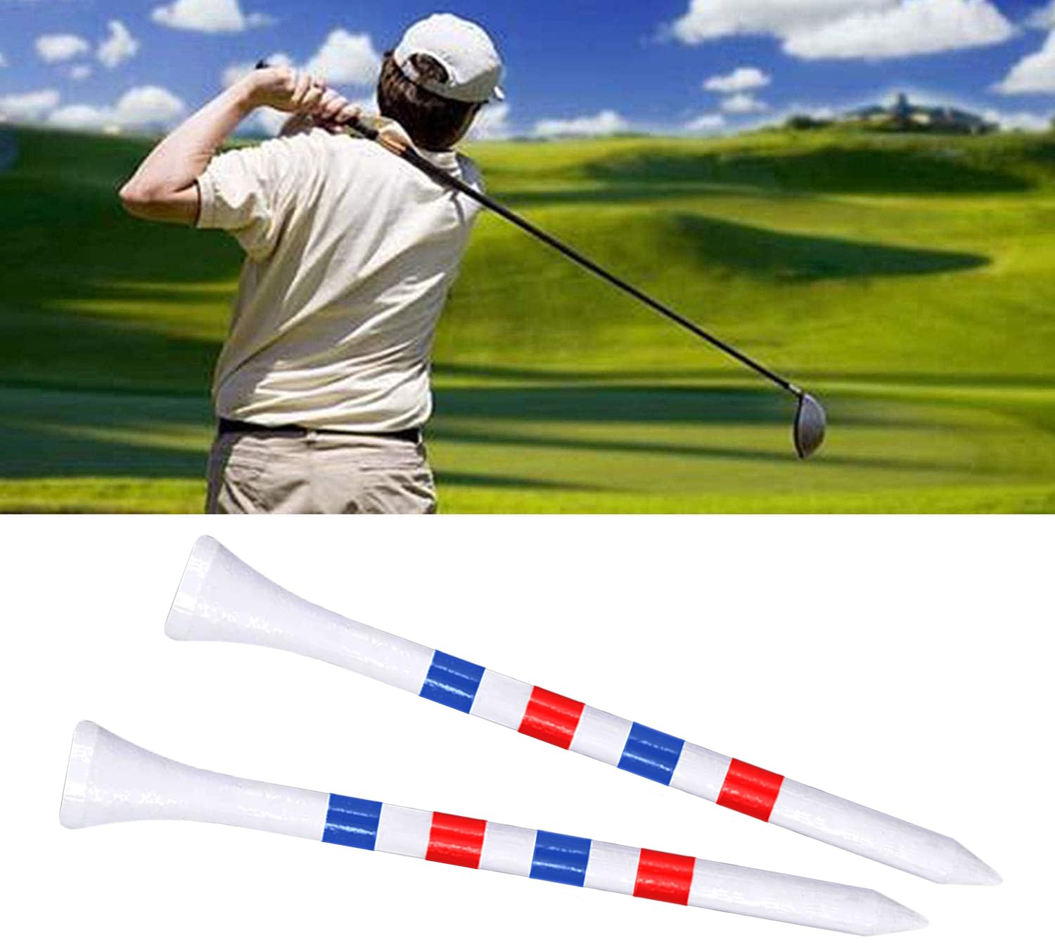 Zivisk Bamboo Golf Tees, 3 1/4 Inch Long Tees Golf 100 Count, Strong Sustainable Biodegradable
