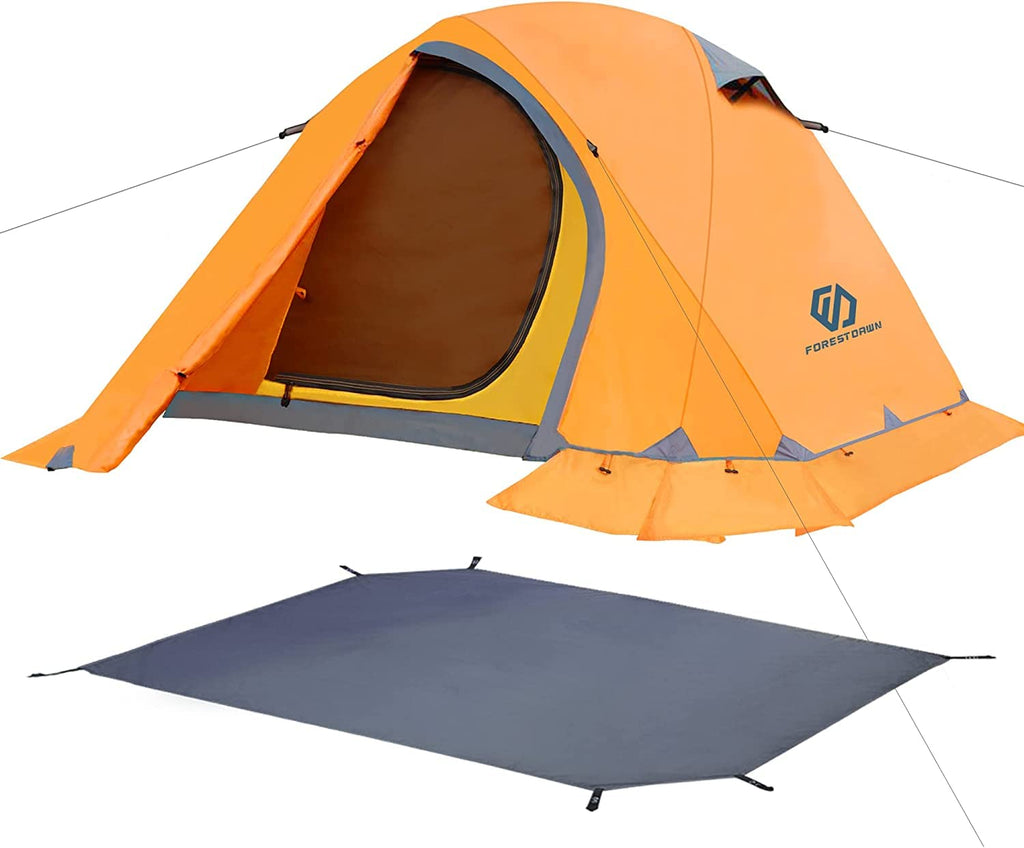 Forestdawn Camping Tent For 2 Person With 3 Aluminum Alloy Poles,Waterproof Windproof 4 Season Tent,Double Layer,Easy Setup,Prof
