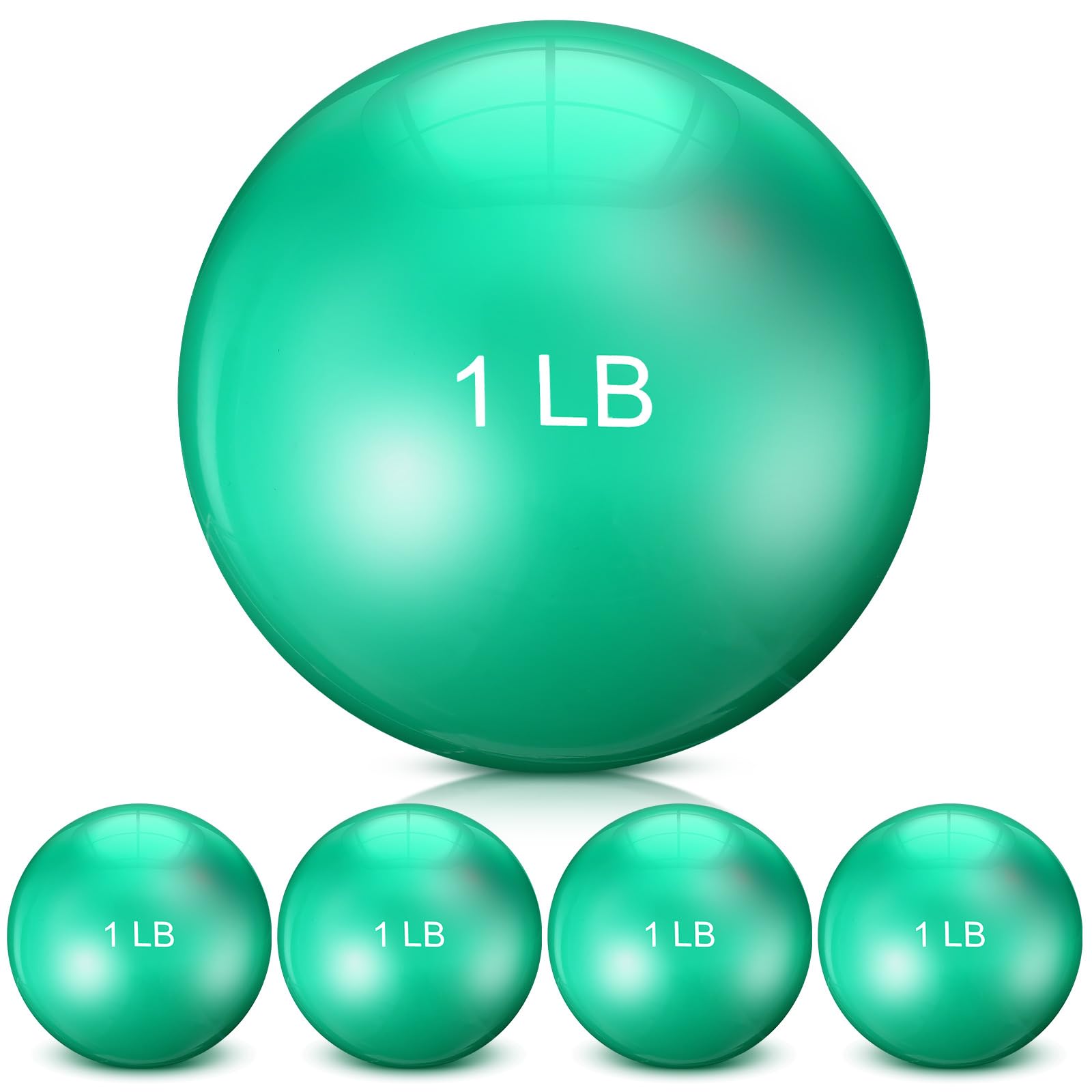 Seenelling 4 Pcs Weighted Toning Balls for Exercise Weighted Exercise Soft Medicine Balls for Gym, Pilates, Yoga, Balance, Flexi