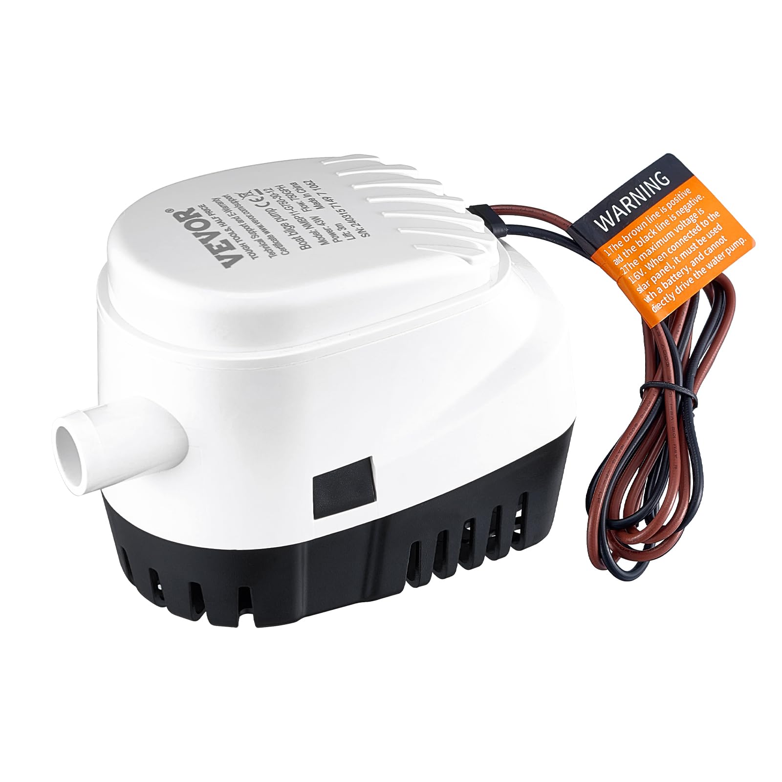 Vevor Bilge Pump, 1100Gph 12V Automatic Submersible Boat Bilge Water Pump With Float Switch, 1.1'' Outlet Diameter, Small Boat B