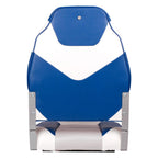 Leader Accessories A Pair Of Elite Low/High Back Folding Fishing Boat Seat (2 Seats) (White/Grey/Blue)