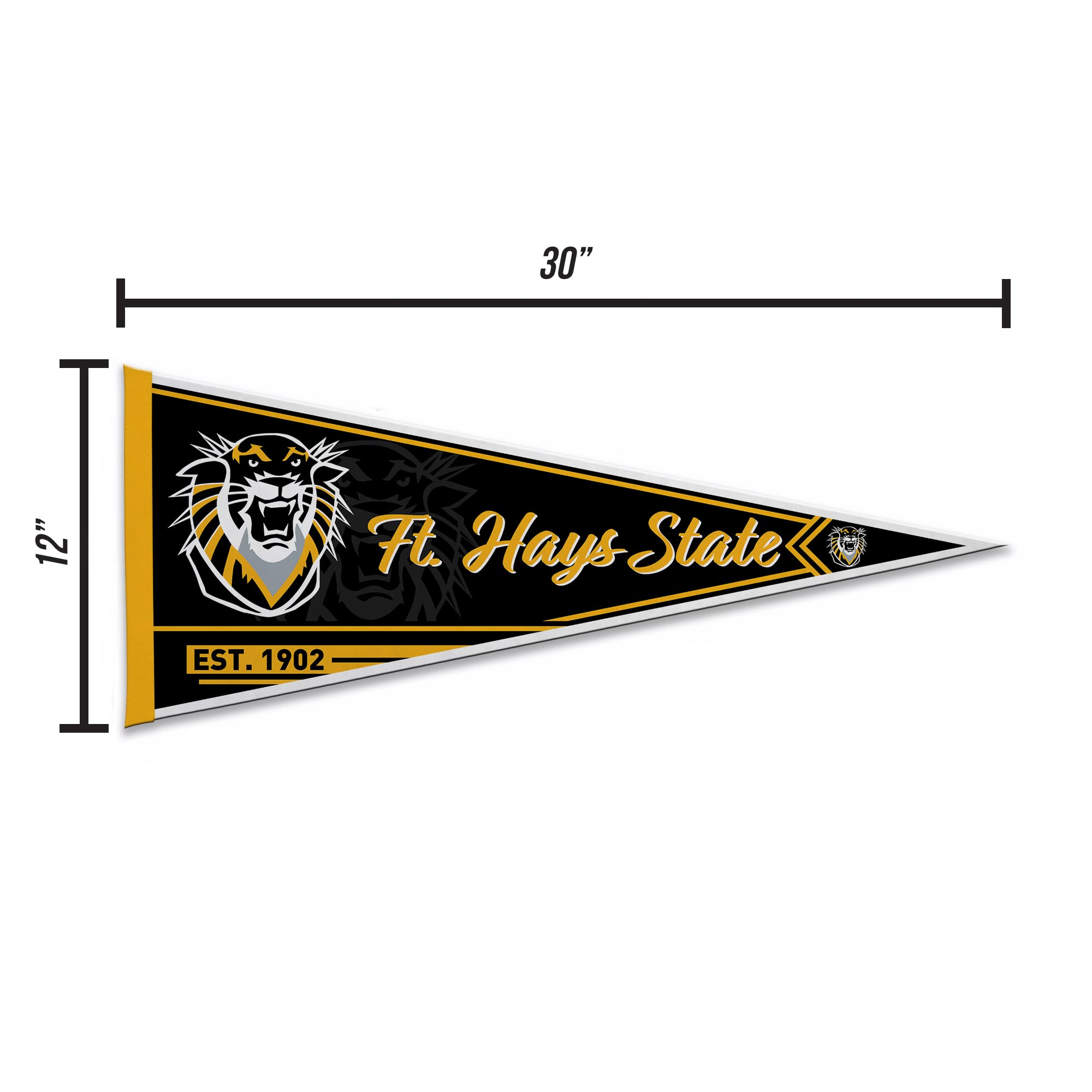 Rico Industries Ncaa Fort Hays State Tigers Classic 12'' X 30'' Felt Wall D  Cor Pennant - Great For Home/Bed Room/Man Cave D  C