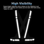 Reflective Vest Running 2Pack, High Visible Reflective Vest Gear For Biking Motorcycle Dog Walking, Adjustable Safety Ves Fits M