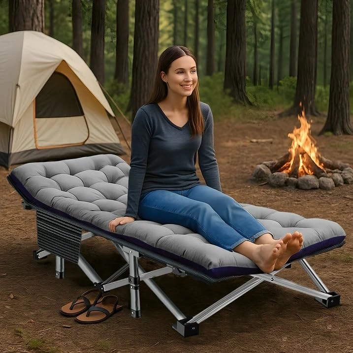 Slsy Folding Camping Cot, Folding Cot Camping Cot For Adults Portable Folding Outdoor Cot With Carry Bags For Outdoor Travel Cam
