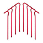 Hikemax 7075 Aluminum Tent Stakes 10 Pack - Ultralight 7 Inch Hook Tent Pegs With Carrying Pouch - Made For Camping Trip, Hiking