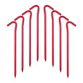 Hikemax 7075 Aluminum Tent Stakes 20 Pack - Ultralight 7 Inch Hook Tent Pegs with Carrying Pouch - Made for Camping Trip, Hiking
