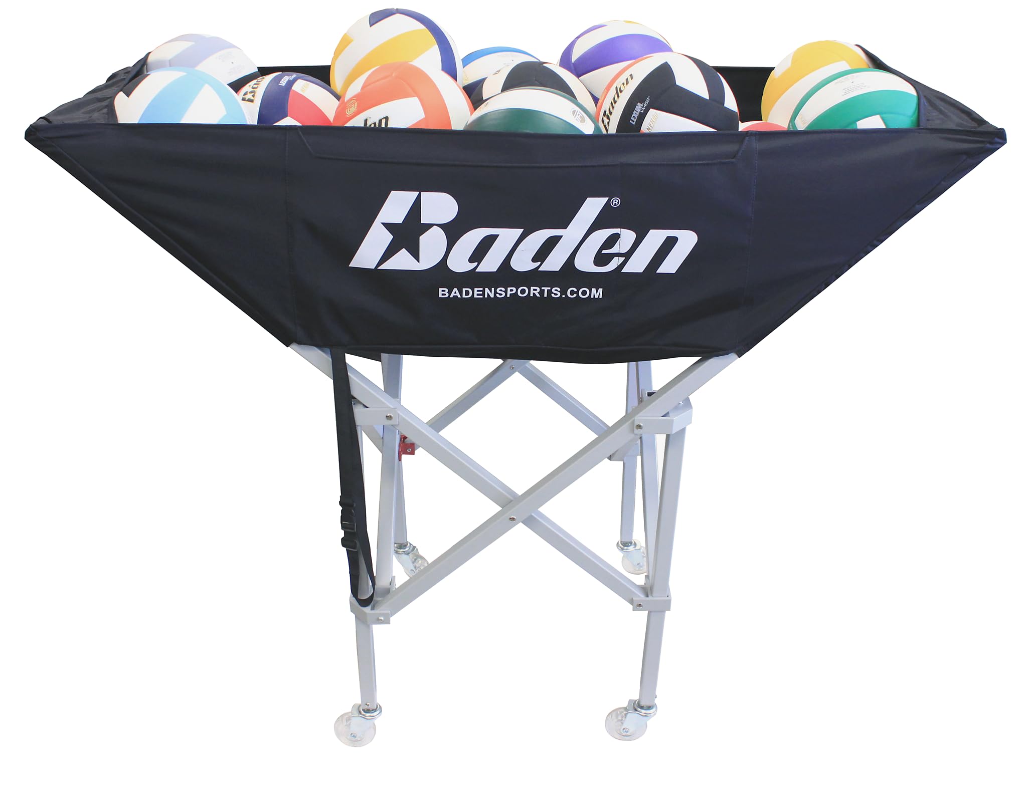 Baden CBC-200C Perfection Hammock Volleyball Cart | Durable Aluminum & Nylon Design for Easy Storage and Transport | Holds 30+ V